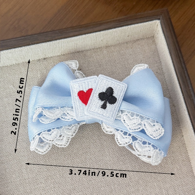 Cute Blue Lace Satin Bow Hair  - огляд і ціна Tassel Fringe Trim